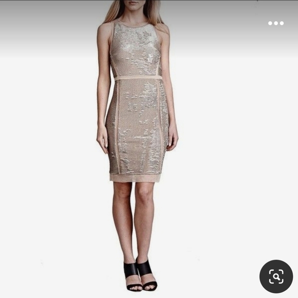 Julia Jordan Gold Sequin Cocktail Dress Sz 6 - Picture 2 of 10